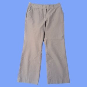 VGUC Liz Claiborne Gray Wide Leg Trousers Size 12 Cotton Polyester Spandex Blend